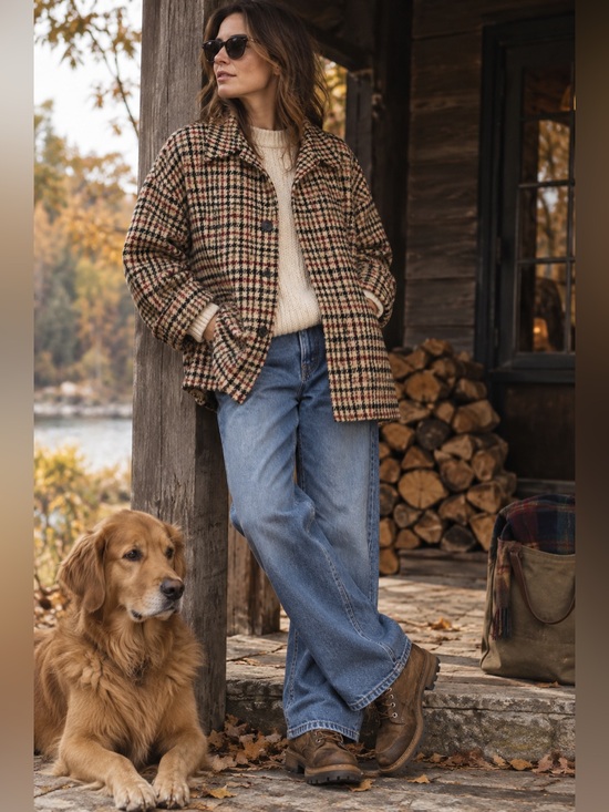Woolrich Jackets & Blazers - Woolrich Vintage 70s Wool Houndstooth Shacket Oversized Unisex